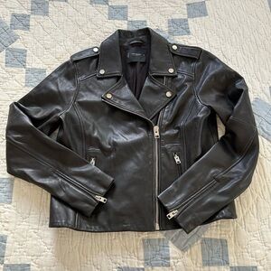 Lucky Brand Black Leather Moto Jacket
